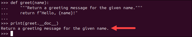 Example of a docstring in Python.
