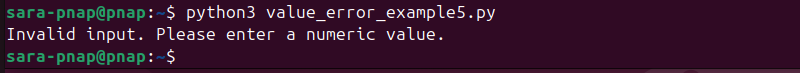 Python ValueError exception handling: user-friendly error message