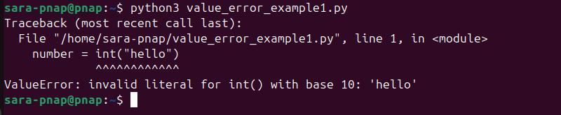 Python ValueError example 1: invalid numeric conversion
