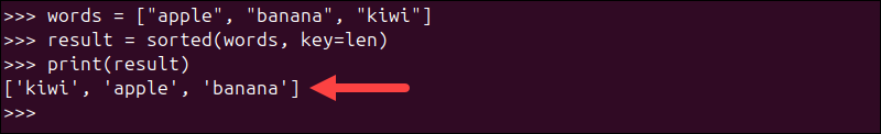 Sort a list using the key parameter.