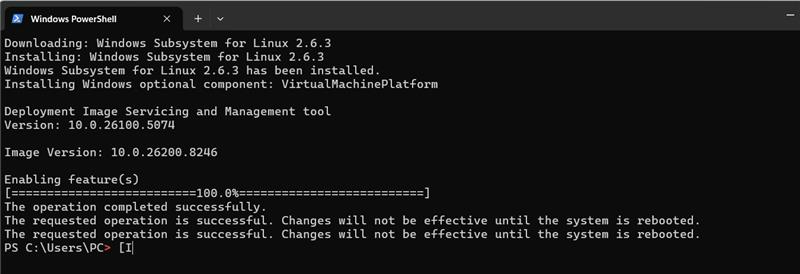 wsl --install terminal output