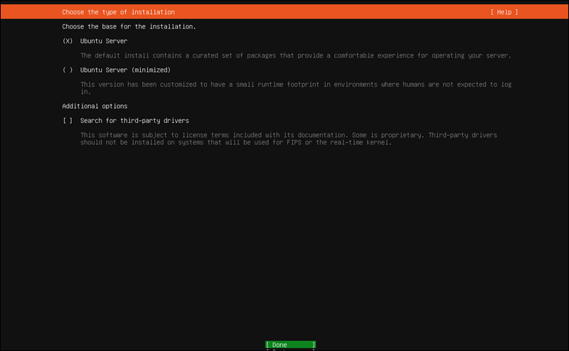 Choose installation type