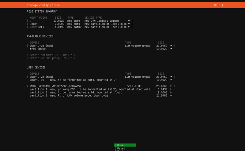 Confirm Storage Configuration