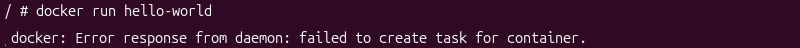 terminal output for docker run hello-world command