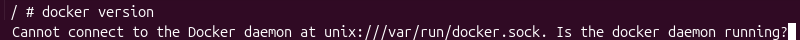 docker version cannot connect terminal output