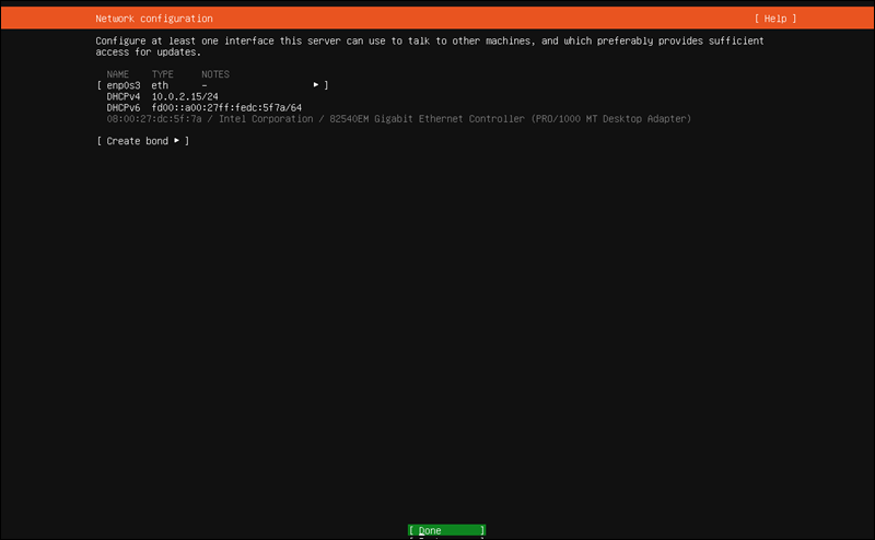 Network configuration