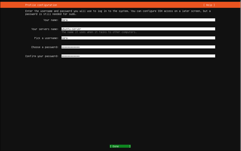 Profile configuration