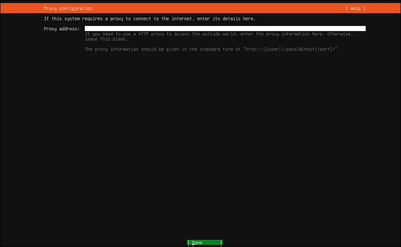 Proxy settings