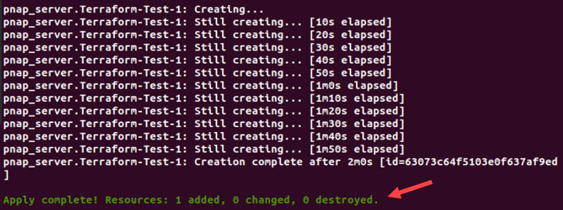 Using the terraform apply command to provision resources from a Terraform module.