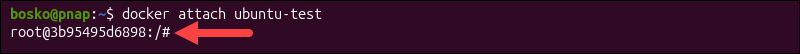 Attaching to a Ubuntu container with Docker.