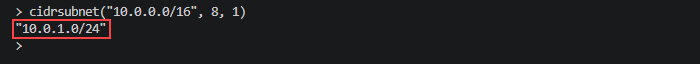 cidrsubnet function example.