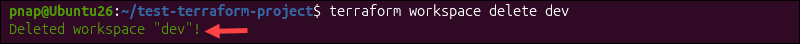 Deleting workspace in Terraform.