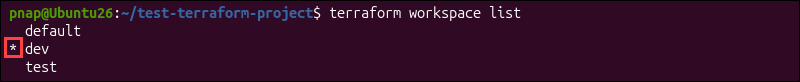 Listing workspaces in Terraform.