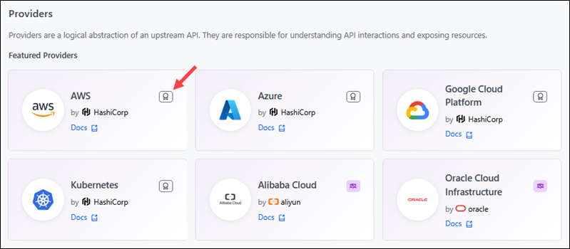 Official Terraform providers.