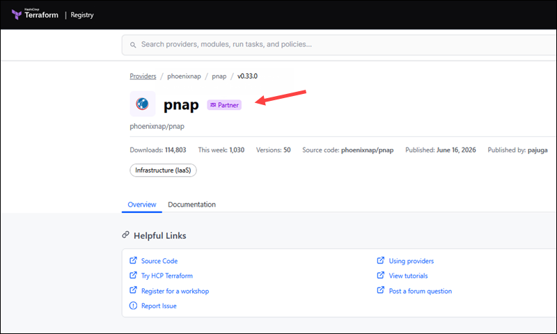 Pnap Terraform official partner.