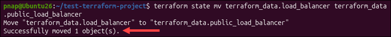 Renaming an item in the state file in Terraform.