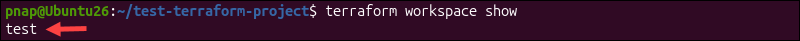 Checking the current workspace in Terraform.