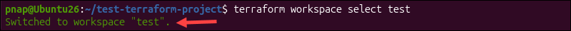 Switching workspaces in Terraform.