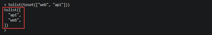 tolist function example.