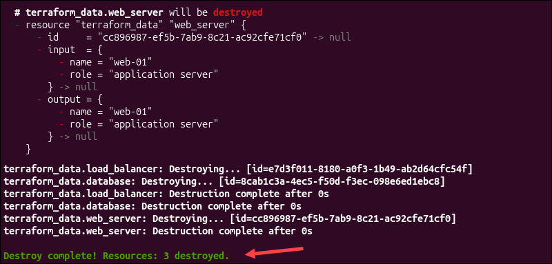 Automatically approving the terraform destroy plan.