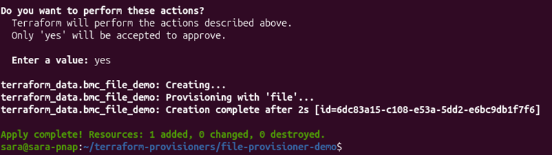 Terraform file provisioner running during resource creation