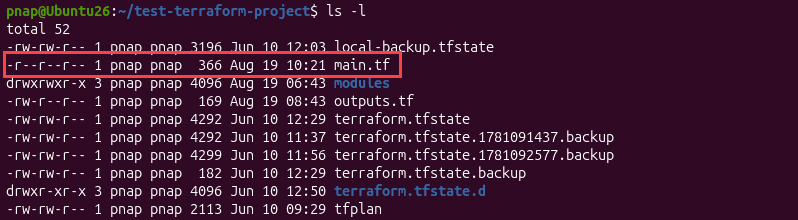 Terraform user only has read permission error.