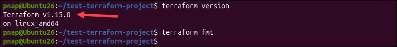 The latest Terraform version.