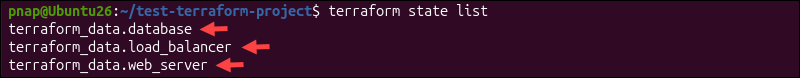 The Terraform resource address list.