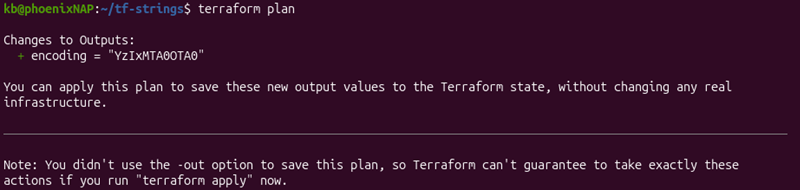 Terraform base64encode() terminal output