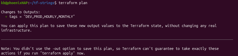 Terraform concat() and join() terminal output