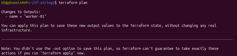 Terraform format() terminal output