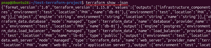 Printing state file data in JSON format with the show command