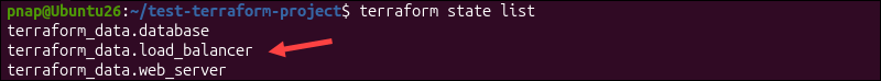 Listing resources from the Terraform state.