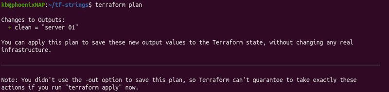 Terraform trimspace() terminal output