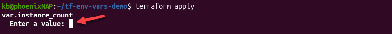 terraform value prompt terminal output