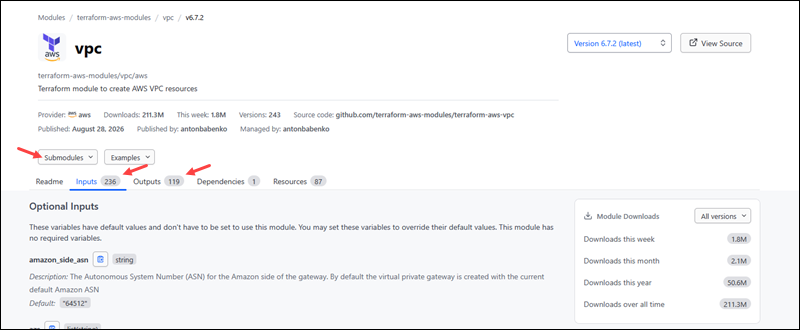 vpc aws module page terraform registry