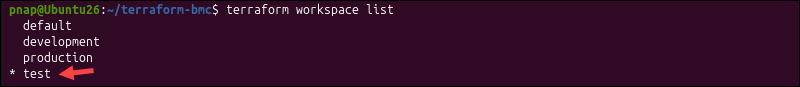 A list of Terraform workspaces to keep separate state files.