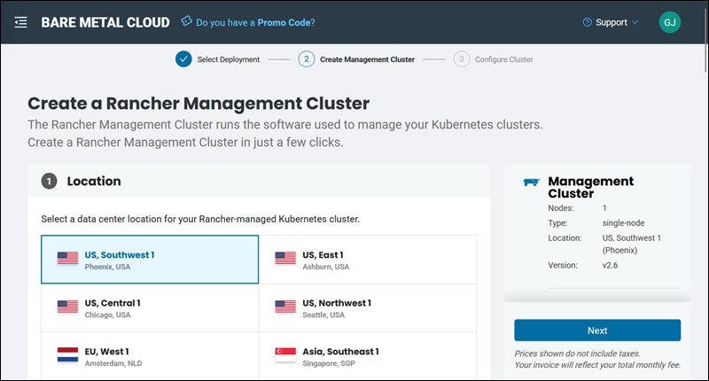 Rancher cluster BMC portal