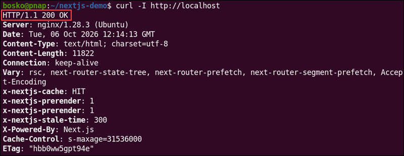 Verifying Nginx and pm2 deployment.