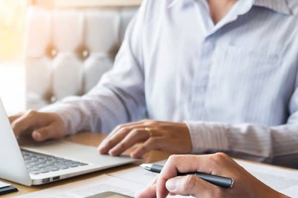 man working on public cloud hosting